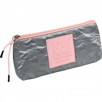 Пенал-косметичка Style Icon 21x10x4 см, стеганная плащевка серый 7026521
