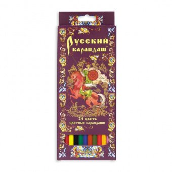 Карандаши цветные РУССКИЙ КАРАНДАШ, 24 цв., мягкий 2М-4М