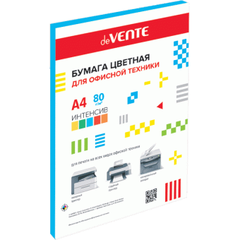 Бумага  Цветная А4, синяя интенсив deVENTE, 80 гр, 50л, 2072420