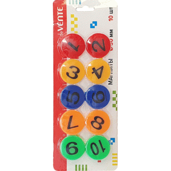 Магнитный держатель Numerals, 30 мм, цветные, 10шт/уп.,6021001