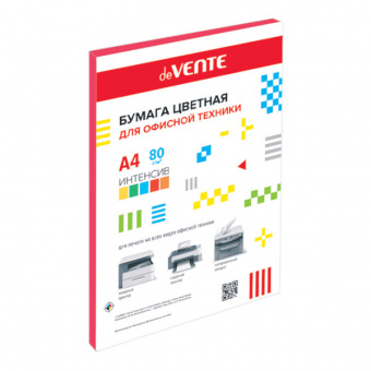 Бумага  Цветная А4, интенсив красный deVENTE, 80 гр, 50л, 2072246