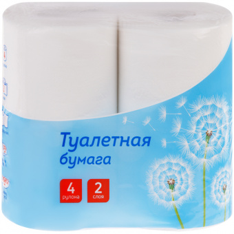 Хоз Туалетная бумага OfficeClean Белая, 2-х сл., 4шт по 30м
