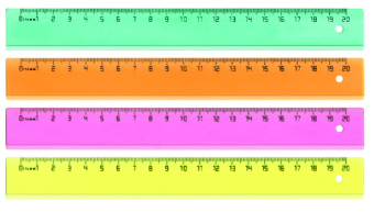 Линейка 20см прозрачная, флюор. Россия