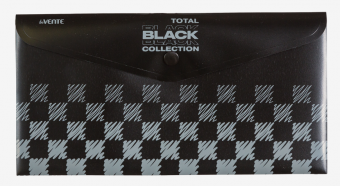 Папка конверт пласт. с кнопкой, TOTAL BLACK travel-size (260x140 мм) 3071339