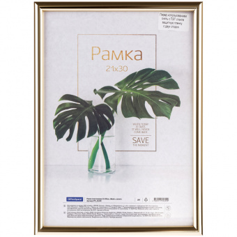 Рамка для сертификатов, 21х 30, А4, золото, акриловое стекло, РП_41690