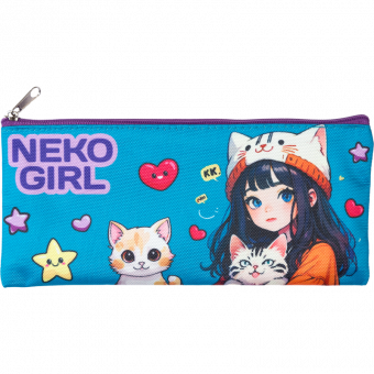 Пенал школьный NekoGirl" 21,5x9x1 см, 7024502