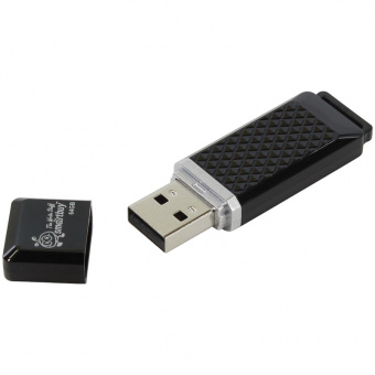 Флэш-драйв 64GB Smart Buy "Quartz" , USB 2.0 Flash Drive, черный SB64GBQZ-K 