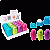 Точилка Cute deVENTE "2 в 1" одно отверстие+ластик, с контейнером, ассорти, 8031000